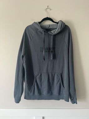 Taylor Swift Eras Tour 2023 Hoodie Gray Fleece Lined Graphic Sweatshirt Size M